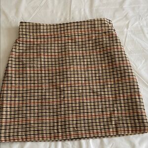 J. Crew Multicolor Checkered A-Line Skirt